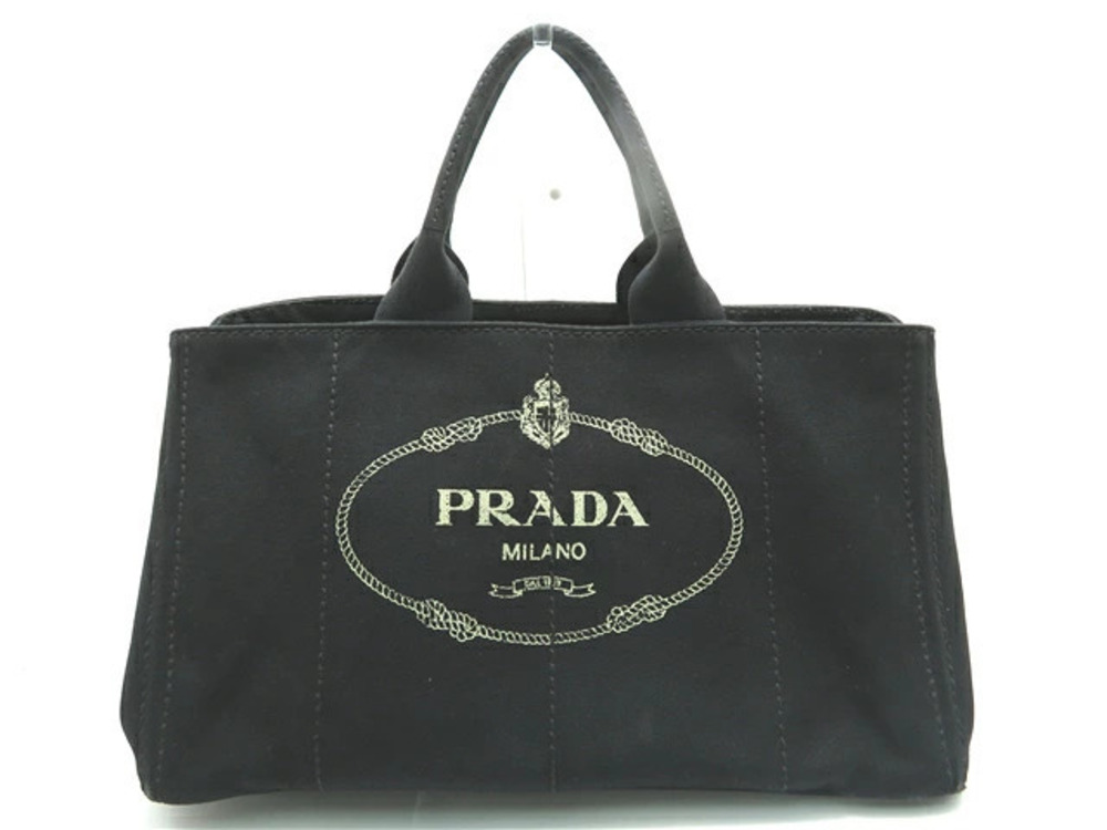 Prada Canapa Canvas Tote Bag Black